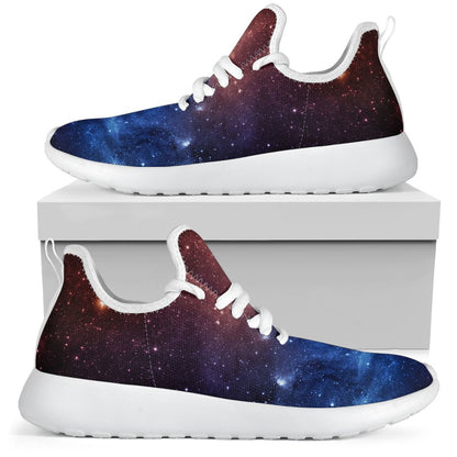 Fiery Universe Nebula Galaxy Space Print Mesh Knit Shoes GearFrost