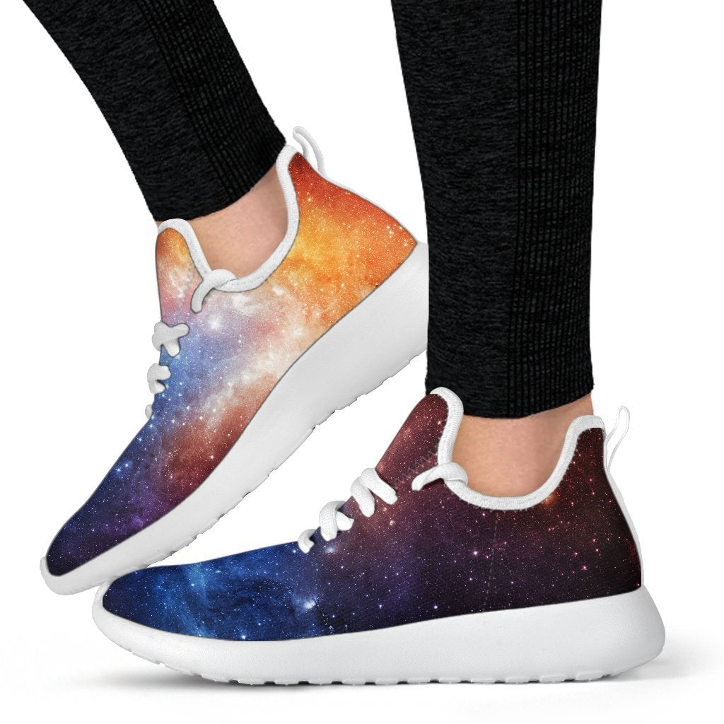 Fiery Universe Nebula Galaxy Space Print Mesh Knit Shoes GearFrost