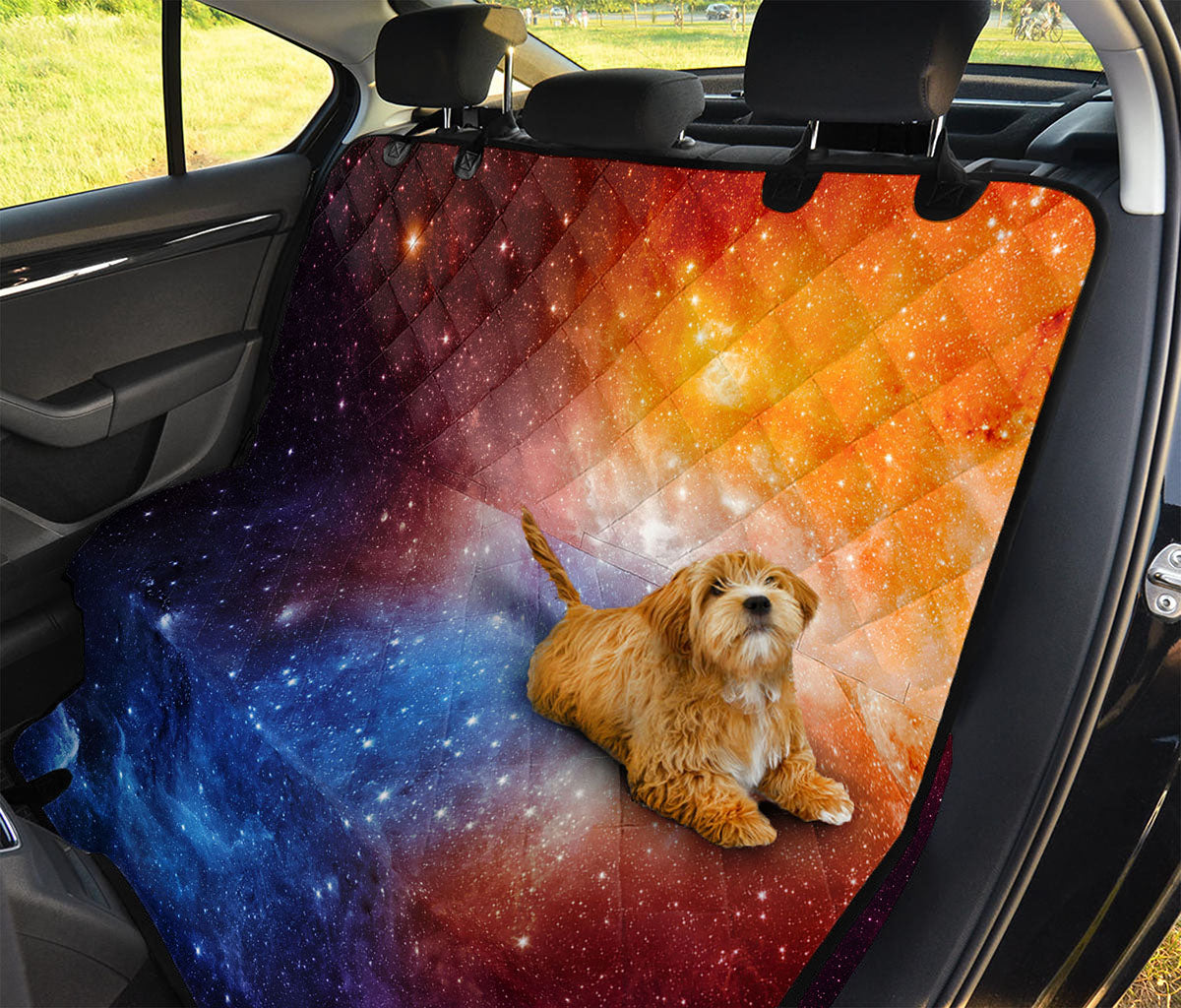 Fiery Universe Nebula Galaxy Space Print Pet Car Back Seat Cover