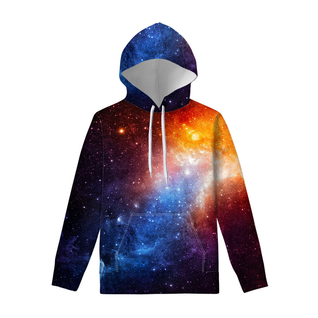 Fiery Universe Nebula Galaxy Space Print Pullover Hoodie