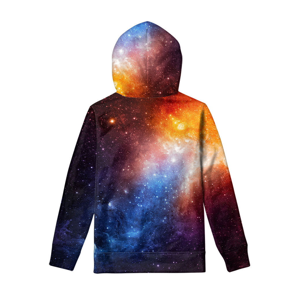 Fiery Universe Nebula Galaxy Space Print Pullover Hoodie