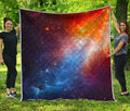 Fiery Universe Nebula Galaxy Space Print Quilt