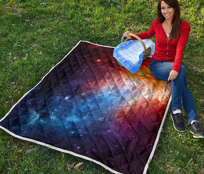 Fiery Universe Nebula Galaxy Space Print Quilt