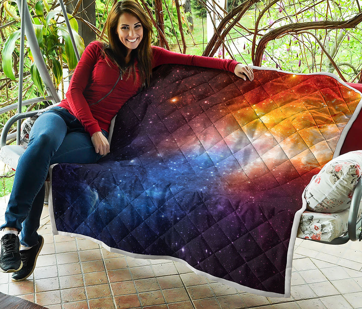 Fiery Universe Nebula Galaxy Space Print Quilt