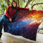 Fiery Universe Nebula Galaxy Space Print Quilt