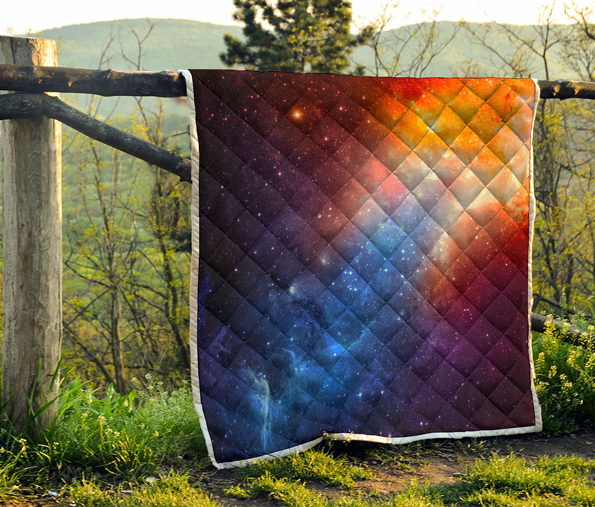 Fiery Universe Nebula Galaxy Space Print Quilt