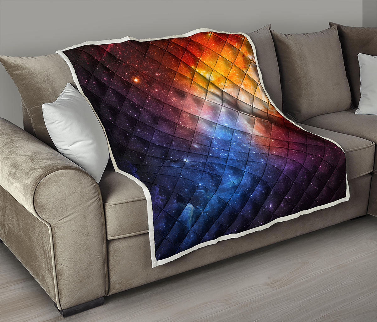 Fiery Universe Nebula Galaxy Space Print Quilt