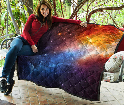 Fiery Universe Nebula Galaxy Space Print Quilt