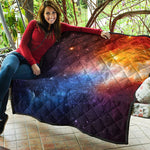 Fiery Universe Nebula Galaxy Space Print Quilt