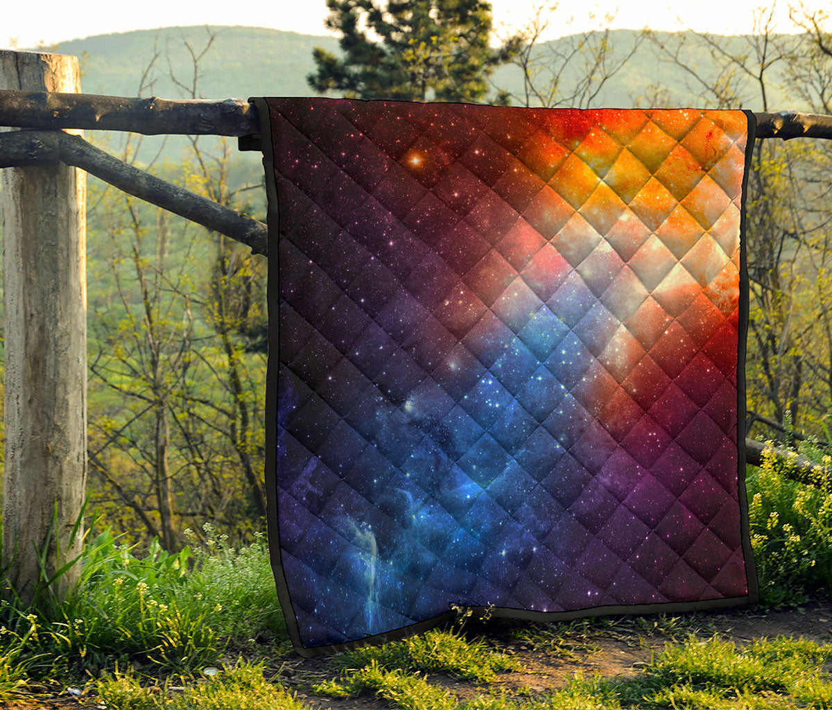 Fiery Universe Nebula Galaxy Space Print Quilt