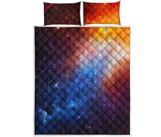 Fiery Universe Nebula Galaxy Space Print Quilt Bed Set