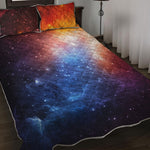Fiery Universe Nebula Galaxy Space Print Quilt Bed Set