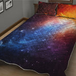 Fiery Universe Nebula Galaxy Space Print Quilt Bed Set