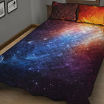 Fiery Universe Nebula Galaxy Space Print Quilt Bed Set