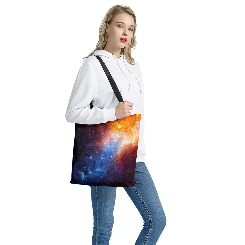 Fiery Universe Nebula Galaxy Space Print Tote Bag