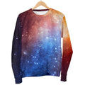 Fiery Universe Nebula Galaxy Space Print Women's Crewneck Sweatshirt