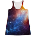 Fiery Universe Nebula Galaxy Space Print Women's Racerback Tank Top