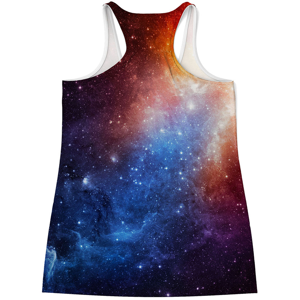 Fiery Universe Nebula Galaxy Space Print Women's Racerback Tank Top