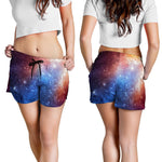Fiery Universe Nebula Galaxy Space Print Women's Shorts
