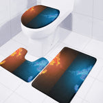 Fire And Ice Dragons Print 3 Piece Bath Mat Set