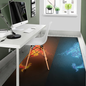 Fire And Ice Dragons Print Area Rug