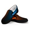 Fire And Ice Dragons Print Black Slip On Sneakers