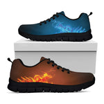 Fire And Ice Dragons Print Black Sneakers