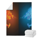 Fire And Ice Dragons Print Blanket