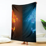 Fire And Ice Dragons Print Blanket