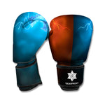 Fire And Ice Dragons Print Boxing Gloves