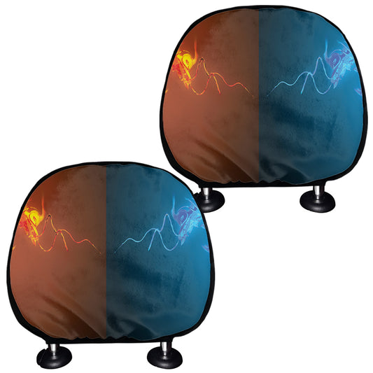 Fire And Ice Dragons Print Car Headrest Covers