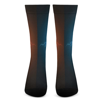 Fire And Ice Dragons Print Crew Socks