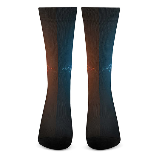 Fire And Ice Dragons Print Crew Socks