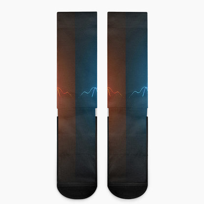 Fire And Ice Dragons Print Crew Socks