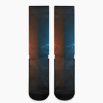 Fire And Ice Dragons Print Crew Socks