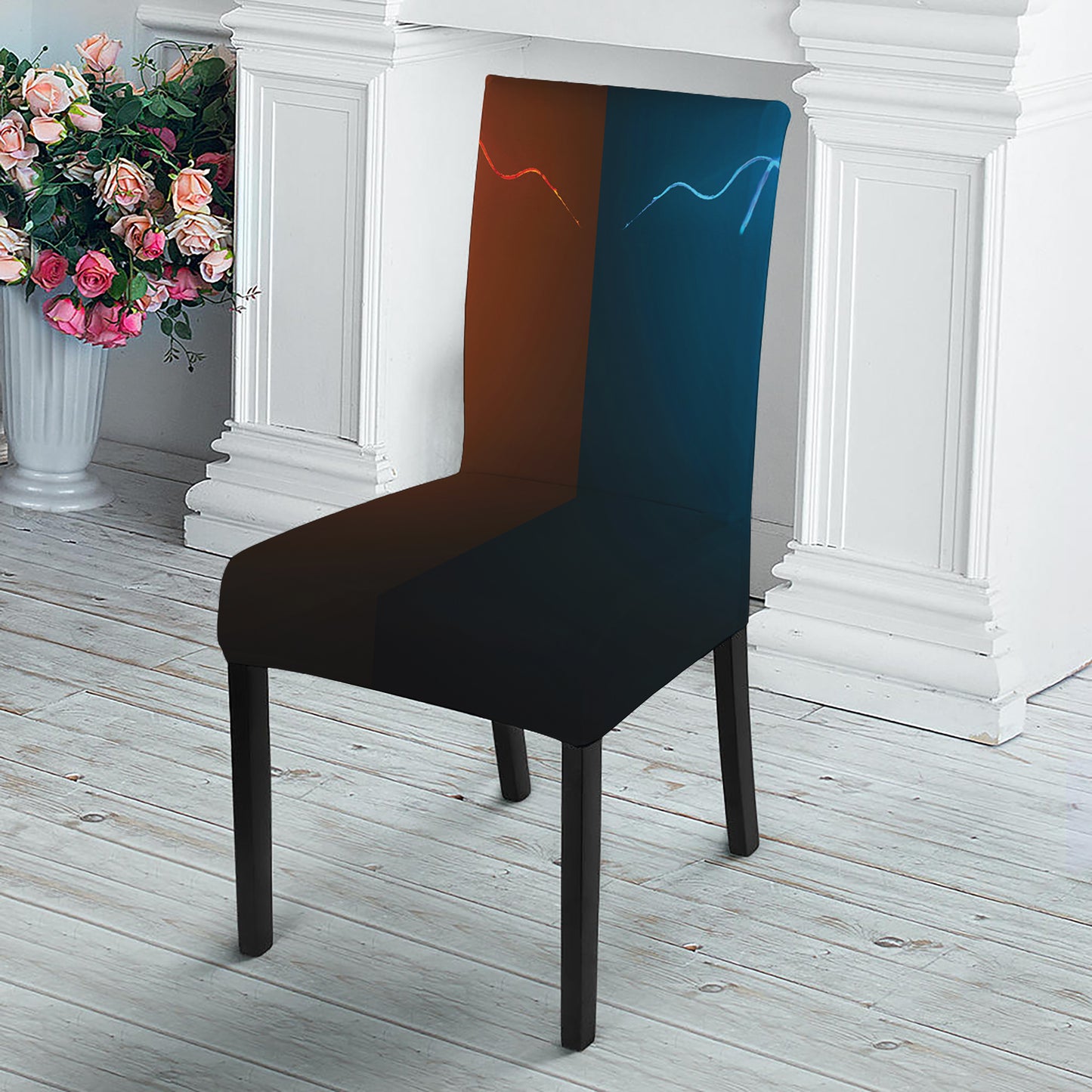 Fire And Ice Dragons Print Dining Chair Slipcover