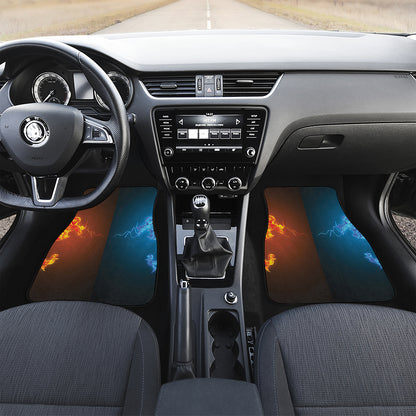 Fire And Ice Dragons Print Front and Back Car Floor Mats