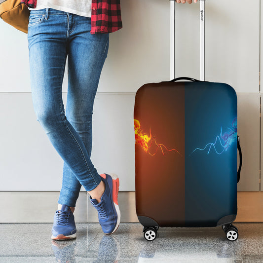 Fire And Ice Dragons Print Luggage Cover