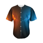 Fire And Ice Dragons Print Men's Baseball Jersey