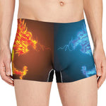 Fire And Ice Dragons Print Men's Boxer Briefs