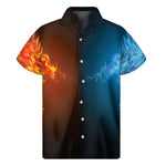 Fire And Ice Dragons Print Men's Short Sleeve Shirt