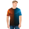 Fire And Ice Dragons Print Men's T-Shirt