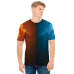 Fire And Ice Dragons Print Men's T-Shirt