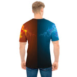Fire And Ice Dragons Print Men's T-Shirt