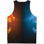Fire And Ice Dragons Print Men's Tank Top