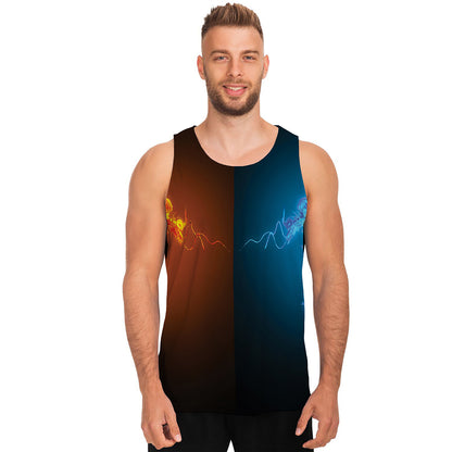 Fire And Ice Dragons Print Men's Tank Top