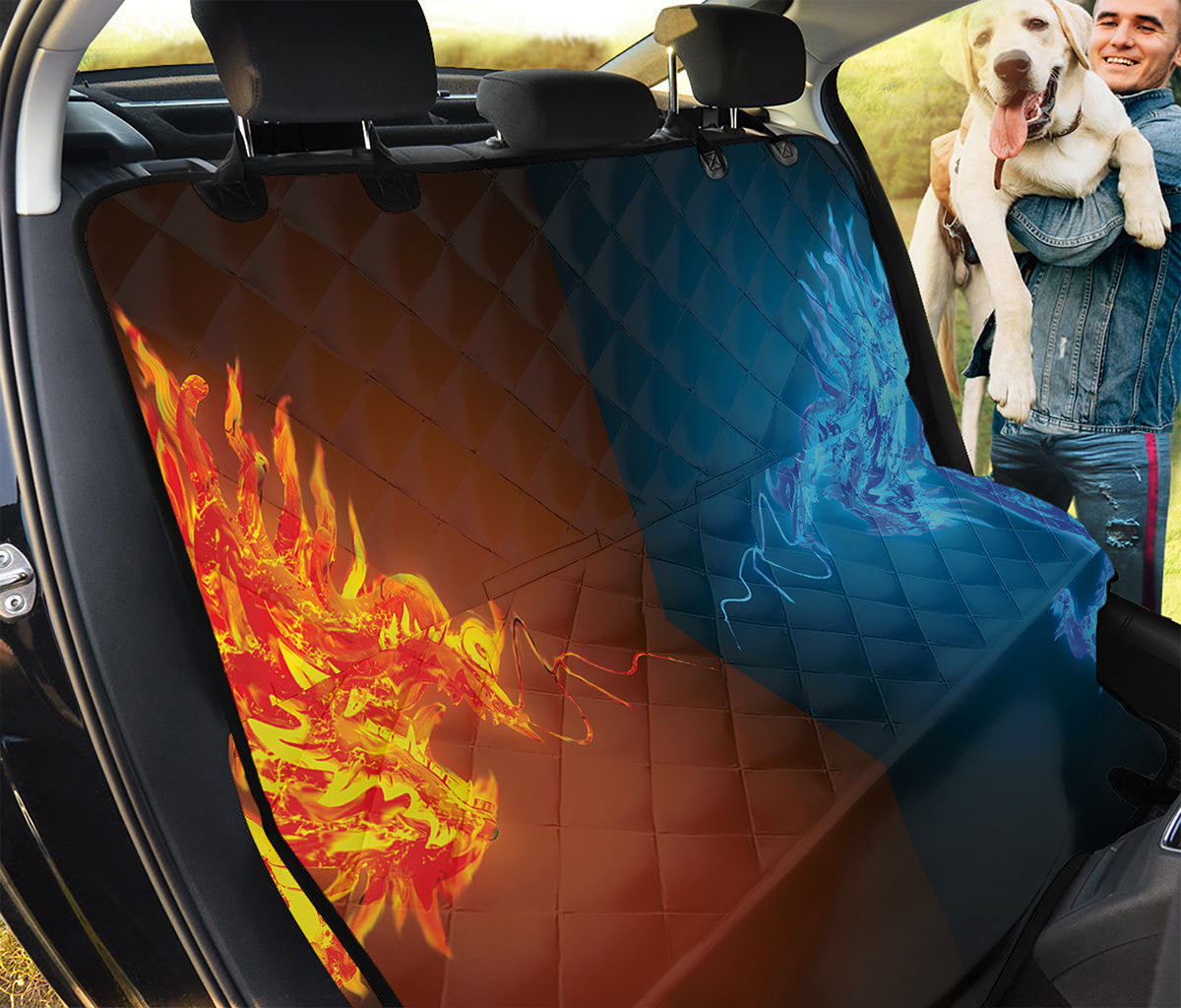 Fire And Ice Dragons Print Pet Car Back Seat Cover