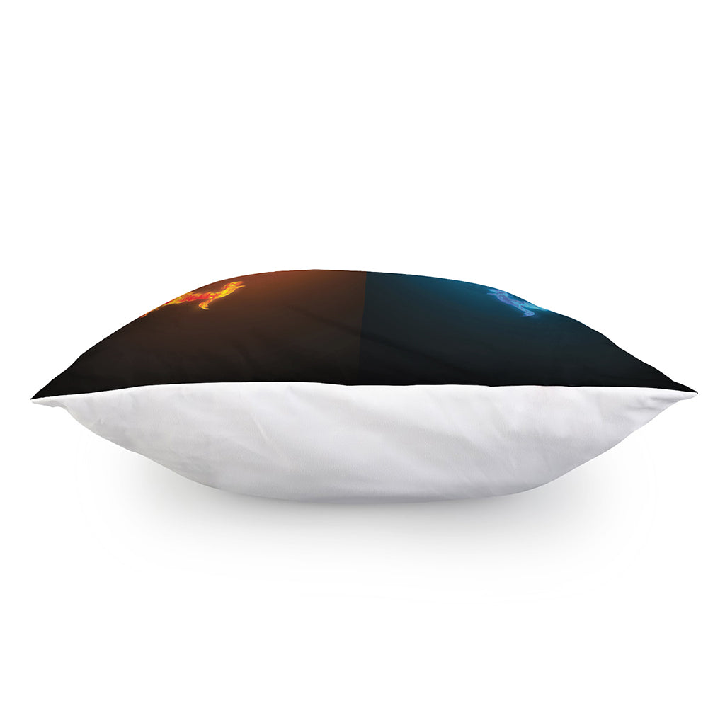 Fire And Ice Dragons Print Pillow Cover