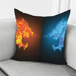 Fire And Ice Dragons Print Pillow Cover