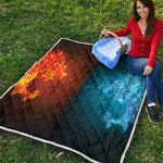 Fire And Ice Dragons Print Quilt